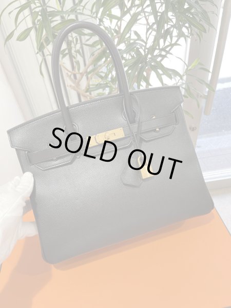 画像1: 【美品】HERMES エルメス バーキン30 ヴォーエプソン ブラック ゴールド金具 X刻印□ 中古 ハンドバッグ トートバッグ レディース 女性用 ブランド 黒 本革 レザー カーフ 希少 レア プレゼント ギフト バック (1)