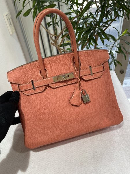 画像1: 【美品】HERMES エルメス バーキン30 トリヨンクレマンス クレヴェット シルバー金具 Q刻印□ ピンク 中古 ハンドバッグ トートバッグ レディース 女性用 ブランド 本革 レザー カーフ 希少 レア プレゼント ギフト バック (1)