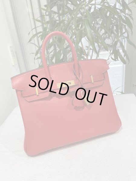 画像1: 【美品】HERMES エルメス バーキン 25 スイフト ルージュクー ゴールド金具 D刻印 中古 ハンドバッグ トートバッグ レディース 女性用 ブランド レッド 赤 本革 レザー カーフ 希少 レア プレゼント ギフト バック (1)