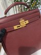 画像3: 【美品】HERMES エルメス ケリーアド GM フィヨルド ルージュアッシュ ゴールド金具 E刻印□ ヴィンテージ 中古 リュックサック バックパック デイパック ショルダーバッグ ハンドバッグ レディース 女性用 ブランド レッド 赤 レザー レア プレゼント ギフト バック (3)