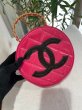 画像1: 【中古】CHANEL シャネル ココマーク ラウンドバニティ パテントレザー（エナメル）ピンク×ブラック ゴールド金具 ヴィンテージ ハンドバッグ 化粧用ポーチ レディース 女性用 ブランド 本革 希少 レア バック (1)